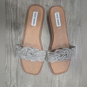 Steve Madden Sparkling Silver Sandals